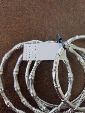 White House Black Market Silver Toned Stacking Bracelets (5)